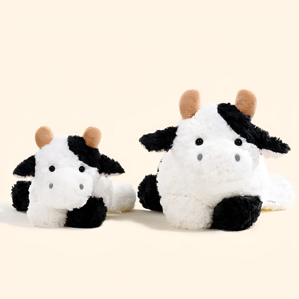 Adorkable cow calf plush toy in cow doll colour, soft cotton, 23cm height option