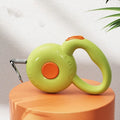 Retractable dog leash with reflective rope and ABS housing in green colour
