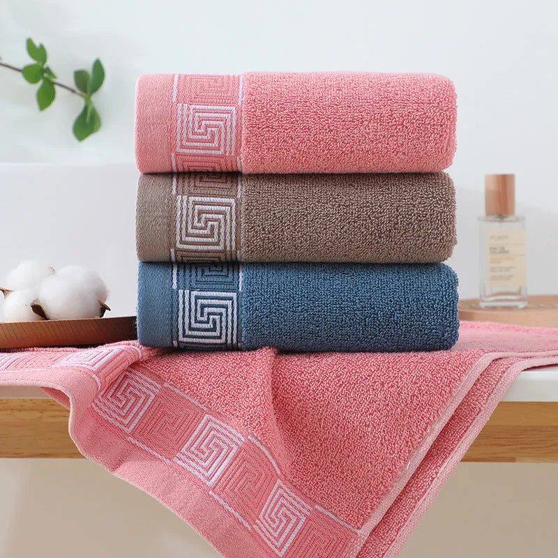 Gaoyang thickened pure cotton face towel 35x75cm in blue, individually wrapped