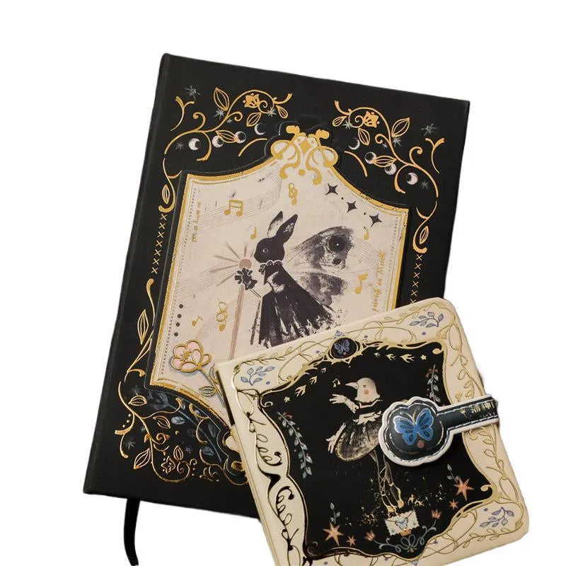 Retro Gothic style A5 notebook with animal theme cover, size 11.6 by 16.5 centimetres.