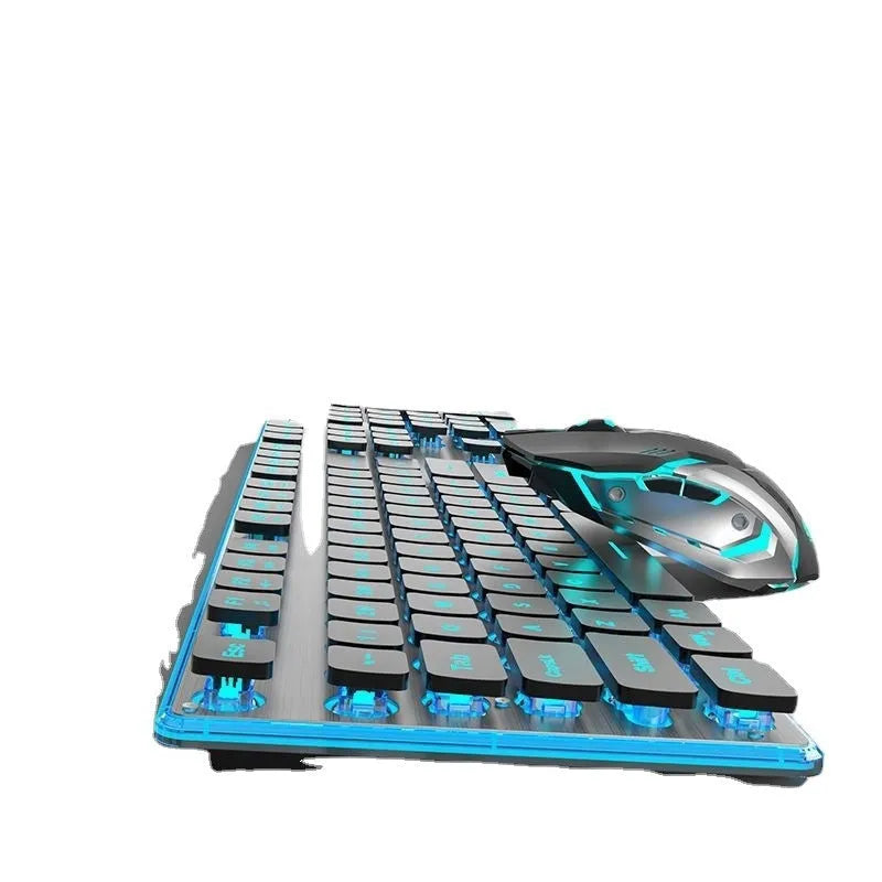 Wireless Bluetooth keyboard with mute button and RGB lighting measuring 440mm