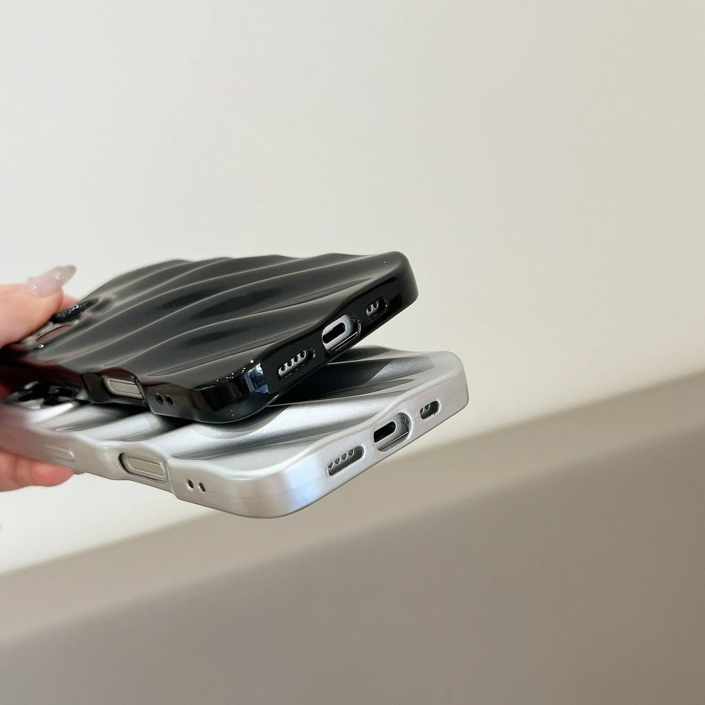 TPU water ripple phone case for iPhone in black with anti-fingerprint finish