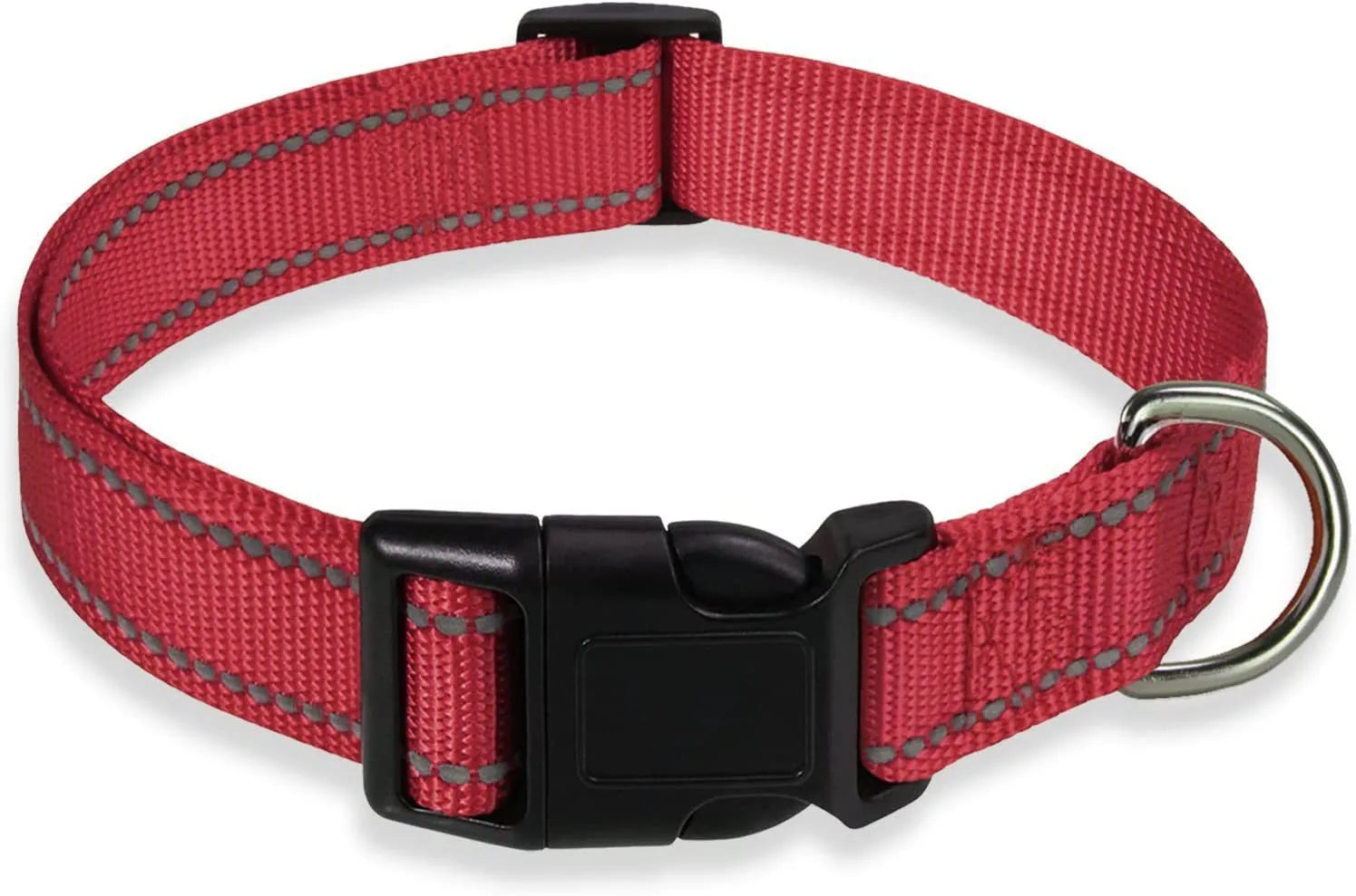Adjustable chest strap dog collar in nylon material showing colour options