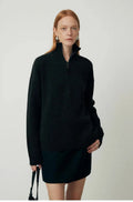 Loose lapels wool bandage dress in black or grey for autumn and winter, long sleeve pullover.