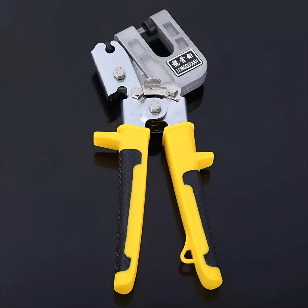 Yellow one-handed light steel keel pliers with 300cm blade for ceiling fixing