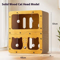 A double layer cat scratching board and nest in a cute owl design style