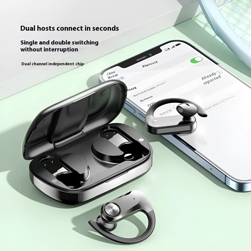 Sports running in-ear headset with ear hook design, PC ABS material, available in Black Q2S colour