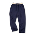 Men's casual air layer sweatpants in gray polyester, loose straight-leg elastic waist design