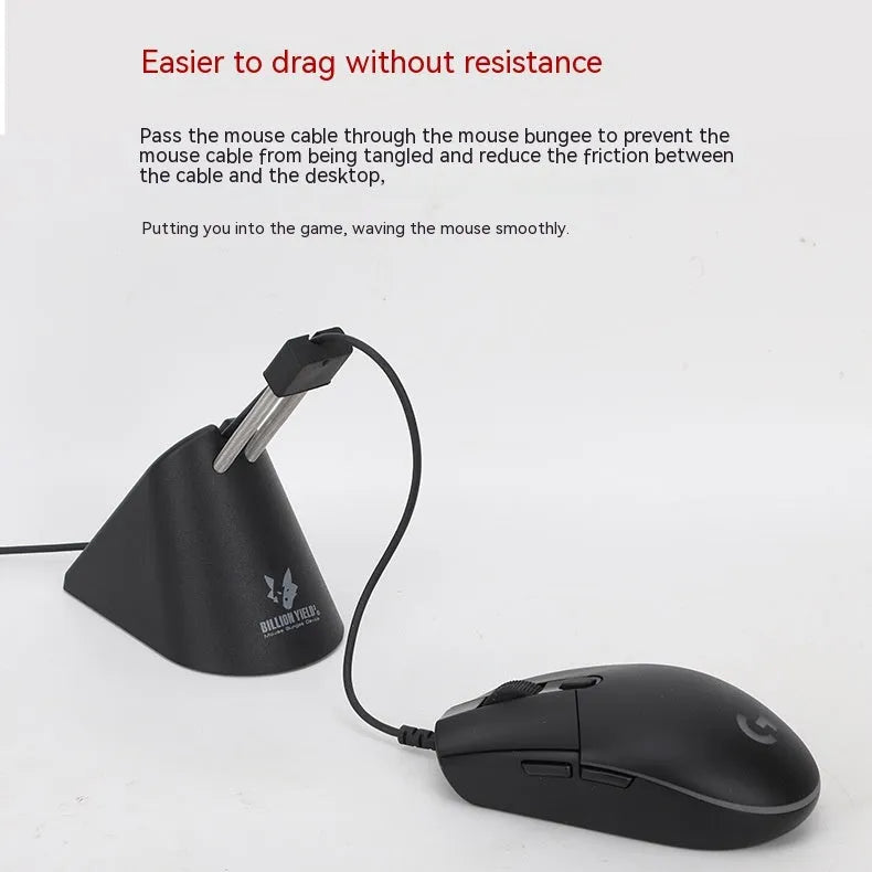 ABS plastic mouse cable bracket holder in black or white colour for wired mouse cable management