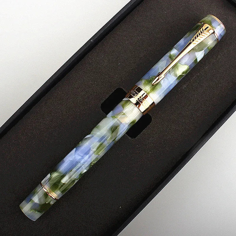 Deep Bath Green metal ballpoint pen with cap, showing 0.5mm F tip, 0.7mm M tip, and 1.0mm graphic tip options on a plain background