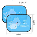 Pair of electrostatic car side window sunshades with animal design on nylon mesh