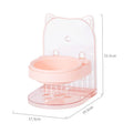 Grey cat ear shaped pet feeding bowl in removable hanging cage