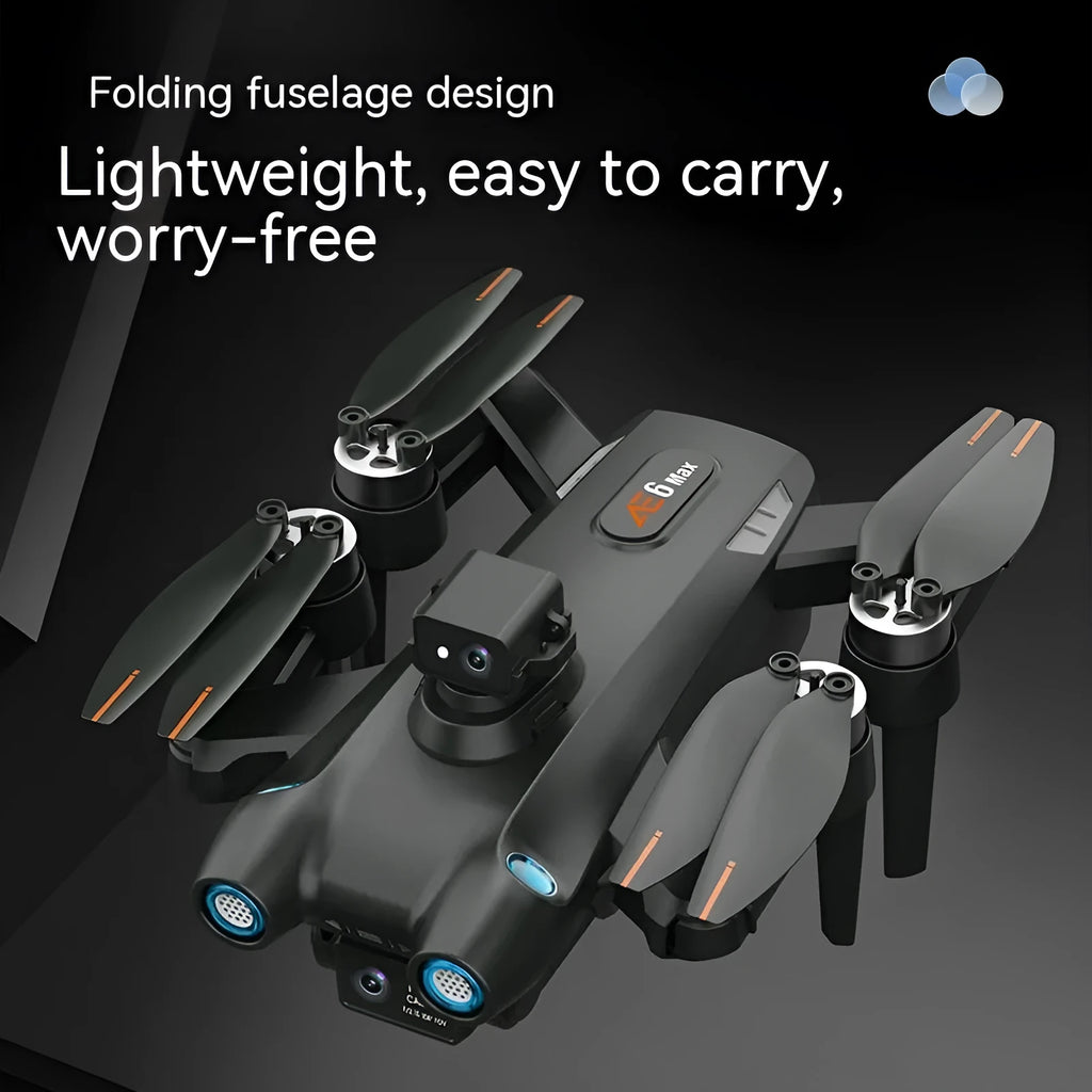 8K HD aerial photography drone with GPS brushless motor, optical flow dual camera, foldable design in black