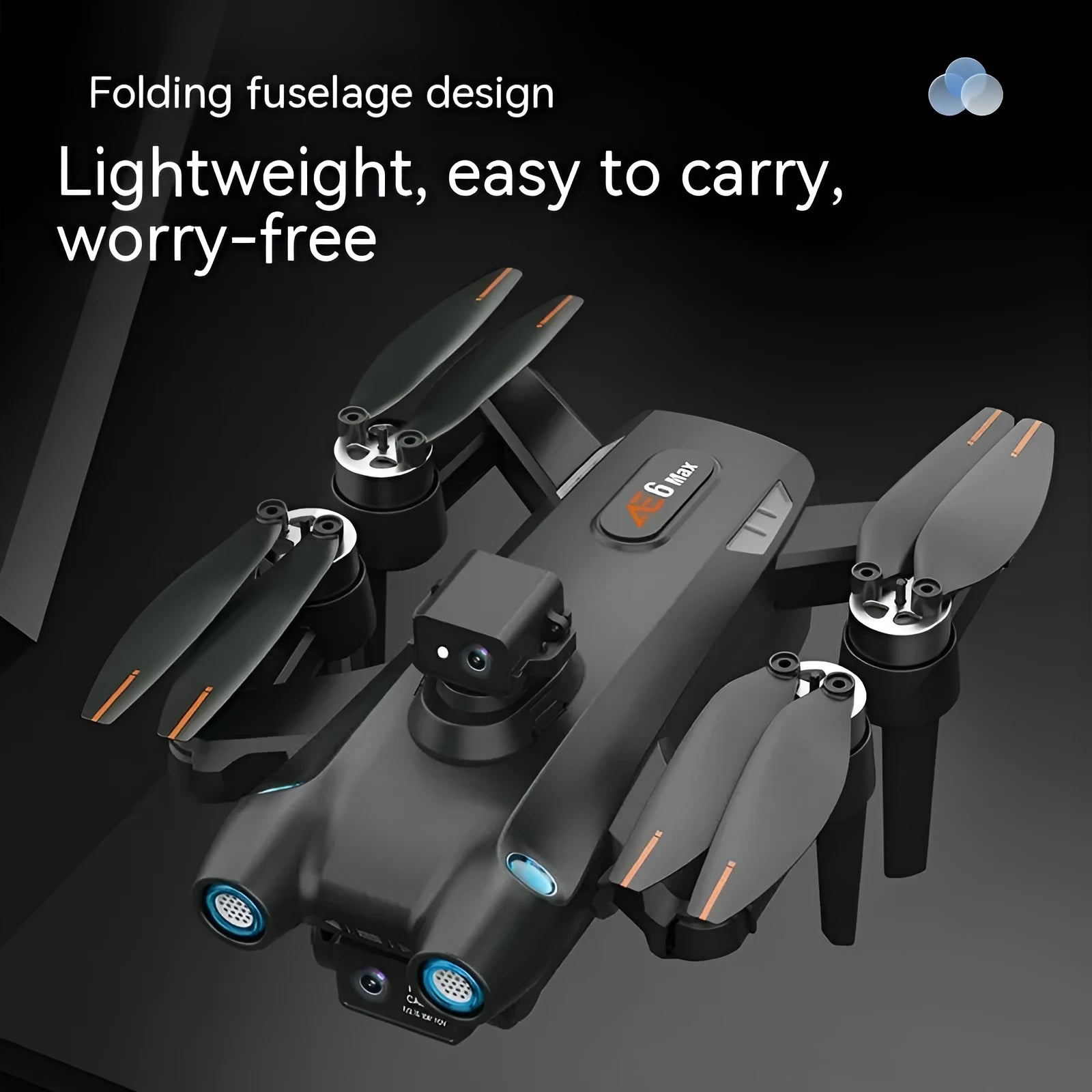 8K HD aerial photography drone with GPS brushless motor, optical flow dual camera, foldable design in black