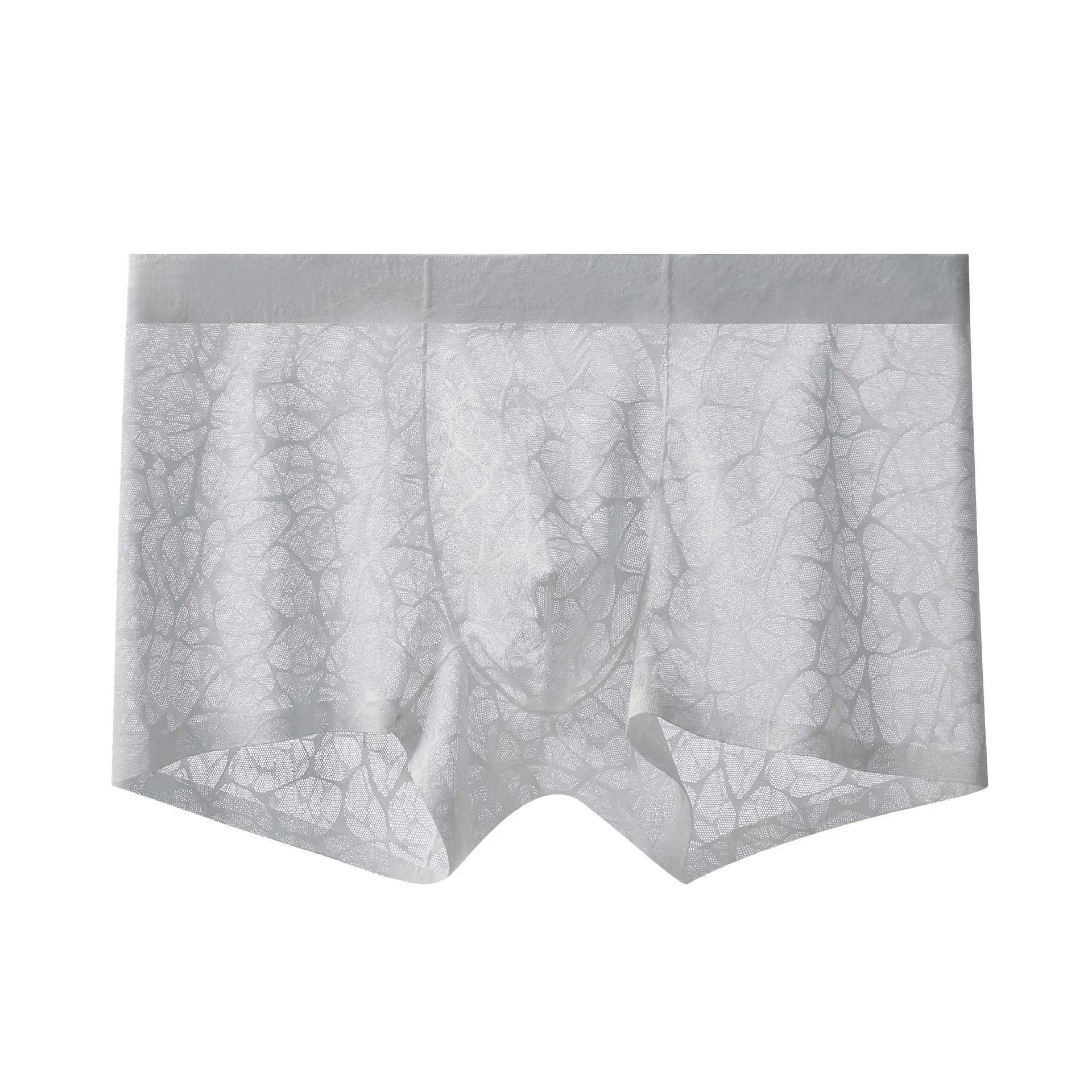 Men's thin lace leopard jacquard underwear in middle waist design showing five colour options