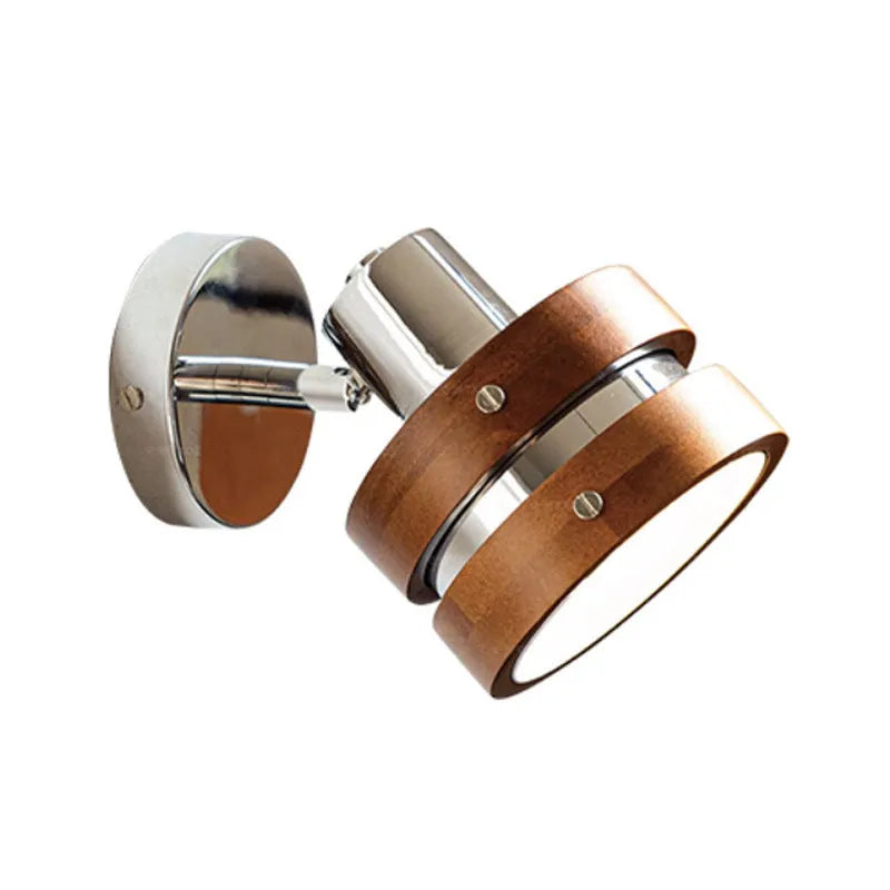 Nordic walnut small wall lamp for bedside and living room background wall lighting