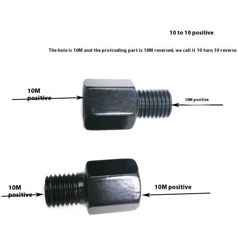Iron motorcycle rearview mirror connecting screw with 8 to 10 positive thread for secure mirror mounting
