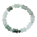 Tianshan Emerald natural chalcedony beaded bracelet with diamond-shaped jade stones and coconut shell beads on elastic string