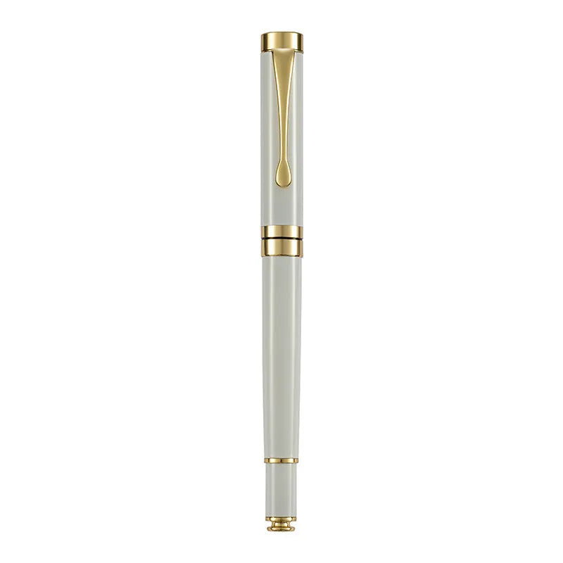 Metal fountain pen with gold clip and 0.5mm F nib for calligraphy practice