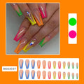 BKS3037 diamond colour French artificial nail tips with cartoon love Cross Heart pattern decoration