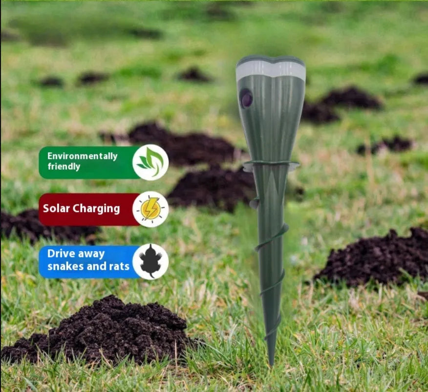 Solar powered ultrasonic cat repeller in flower shape for garden use