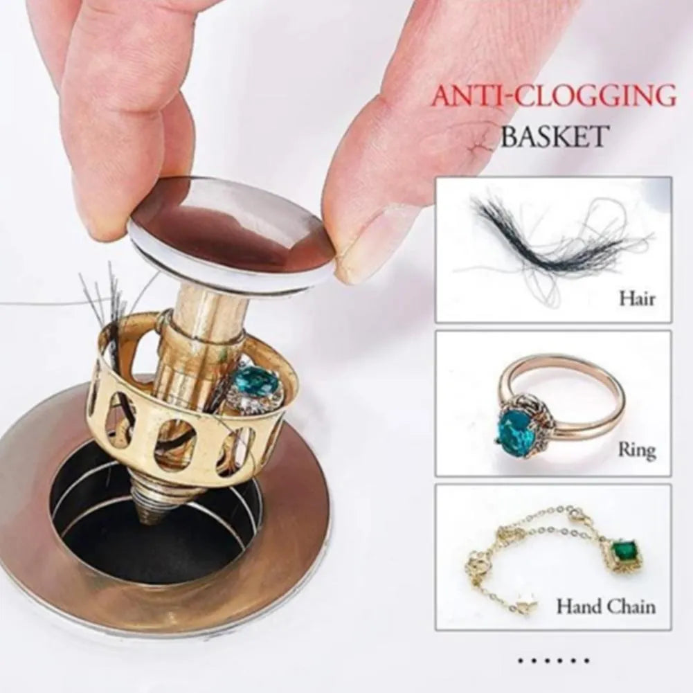 White copper manual press bounce filter element for a single-hole kitchen water tap.