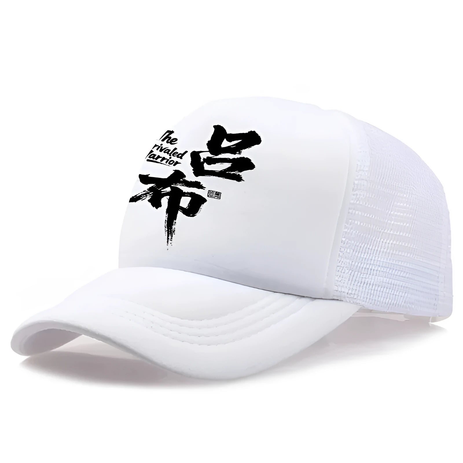 Men's casual polyester baseball cap shown in one of six available colours: white, pink, blue, green, black, or grey.