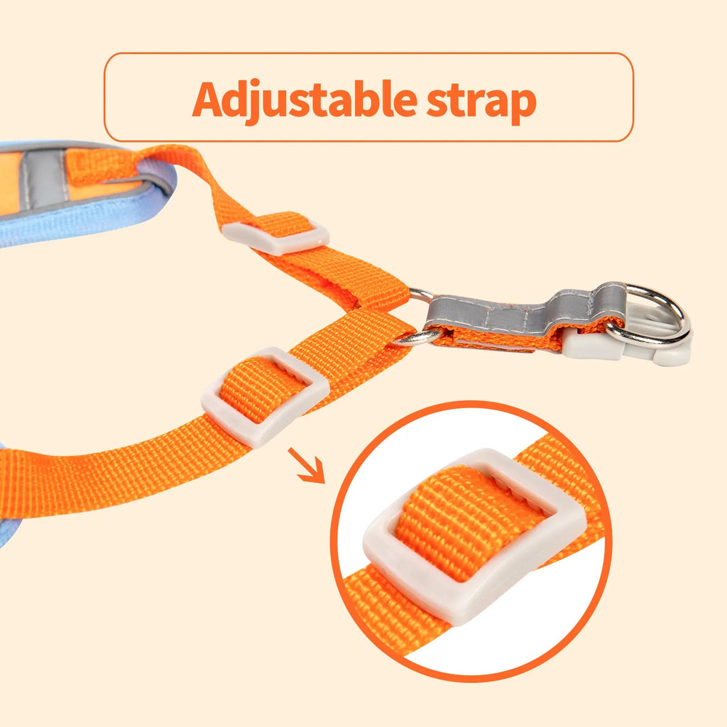 Adjustable dog harness with haulage rope system and chest strap in multiple colour options