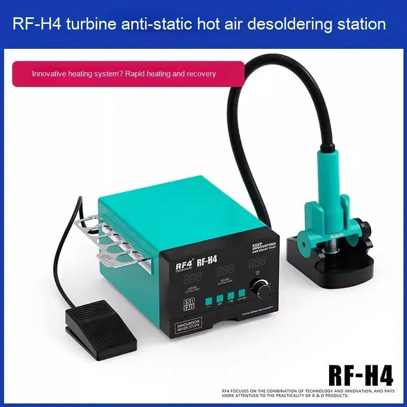 Digital display hot air gun with three nozzles for electronics repair and BGA chip rework