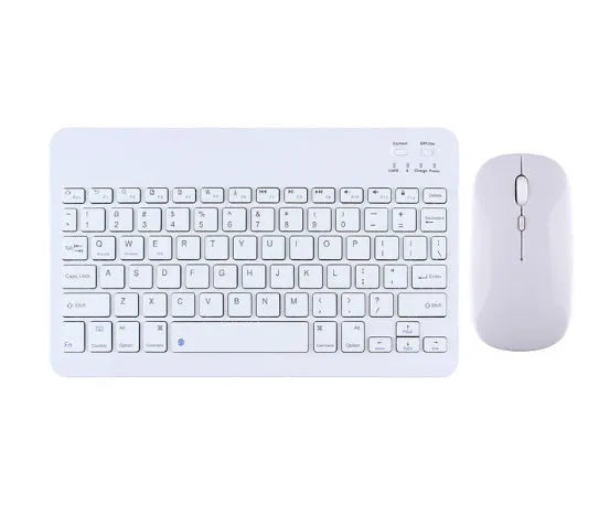 Bluetooth keyboard for tablet in ABS plastic, showing colour options including white, green, and pink.
