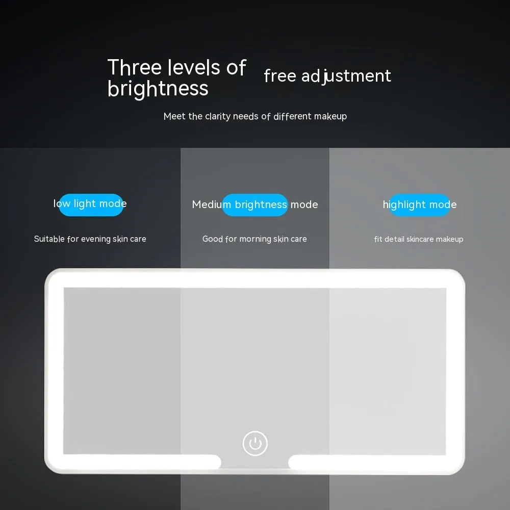 24cm automotive dimmable LED makeup mirror mounted on a car sun visor.