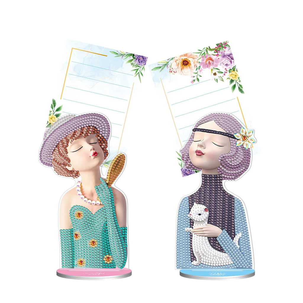Handmade diamond painting note clip desktop decoration with American style design