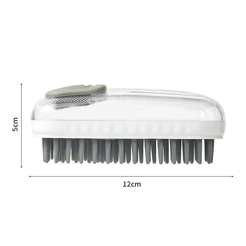 Silicone pet bath brush with soft massage bristles for dogs and cats cleaning