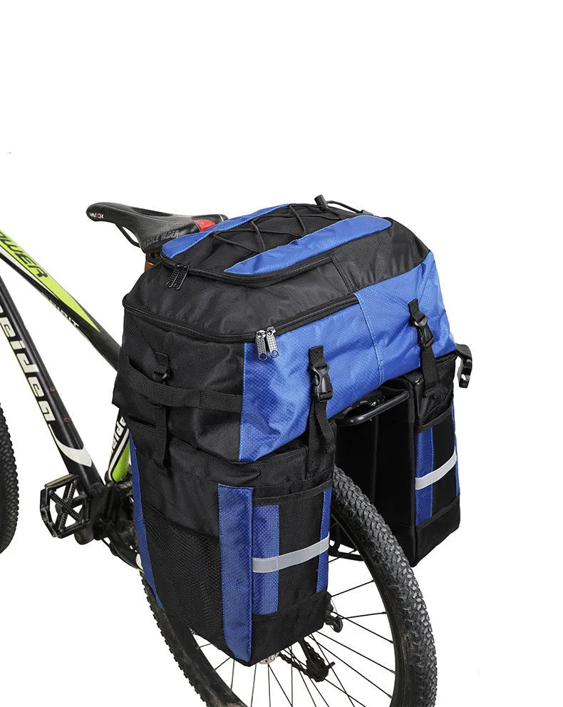 Rhinoceros 70L bicycle rear storage bag in blue, green or red colour for long-distance travel