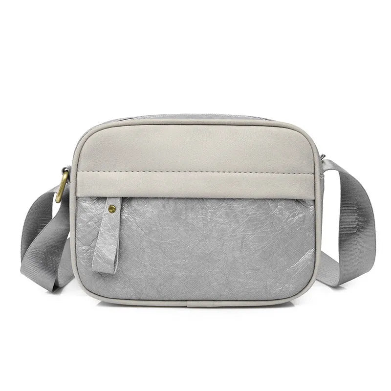 Men's retro-style crossbody bag made from paper material in a choice of colours.