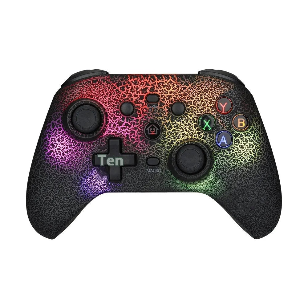 NS21 RGB lamp effect gamepad in black ABS with Type-C port on a desk