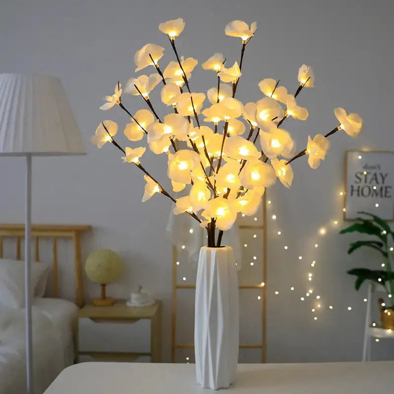65cm long LED phalaenopsis branch decorative light with warm pink lighting and battery operation
