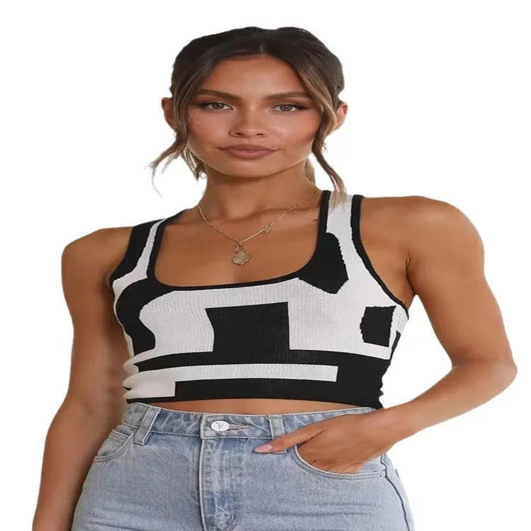 Women's U-collar camisole top in a slim fit, shown in one of five colour options.