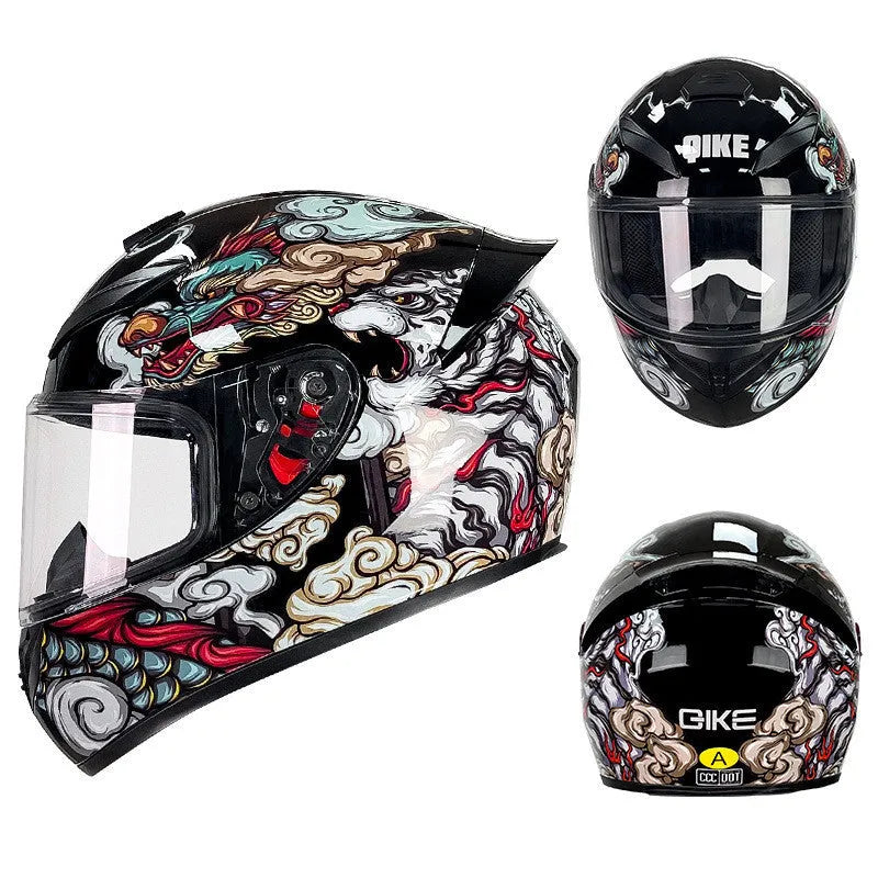 ABS full face motorcycle helmet shown in multiple sizes for men and women riders