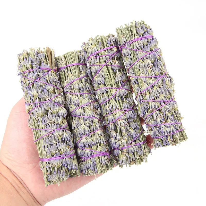 Single natural dried lavender aromatherapy stick measuring 4 inches for home fragrance.