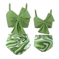 Women's big bow bikini set with swim shorts bottom in bright colour options