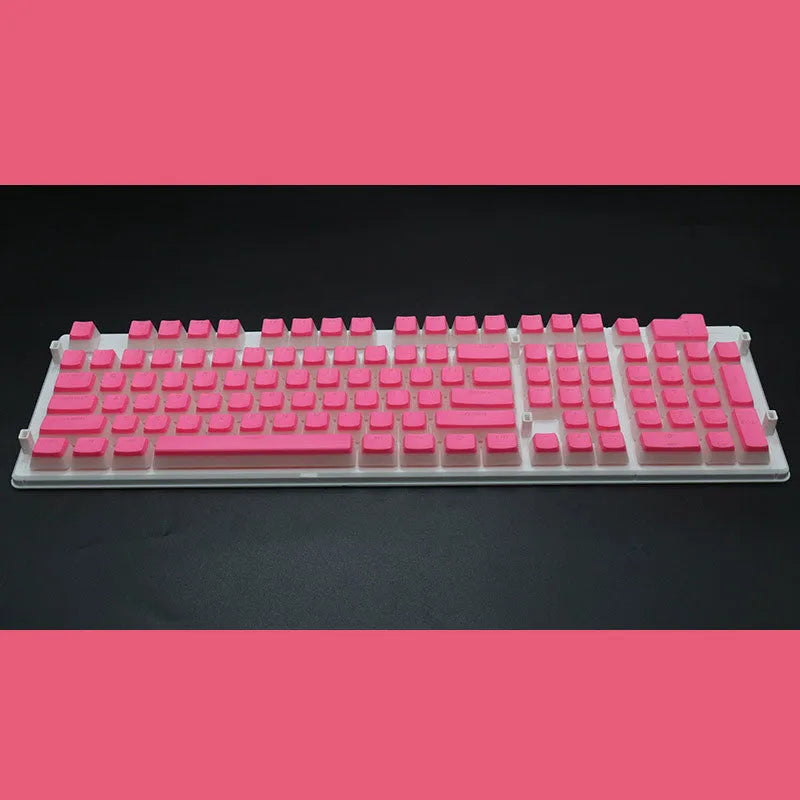 Set of 108 translucent pudding-style PBT keycaps for mechanical keyboards in assorted colours.