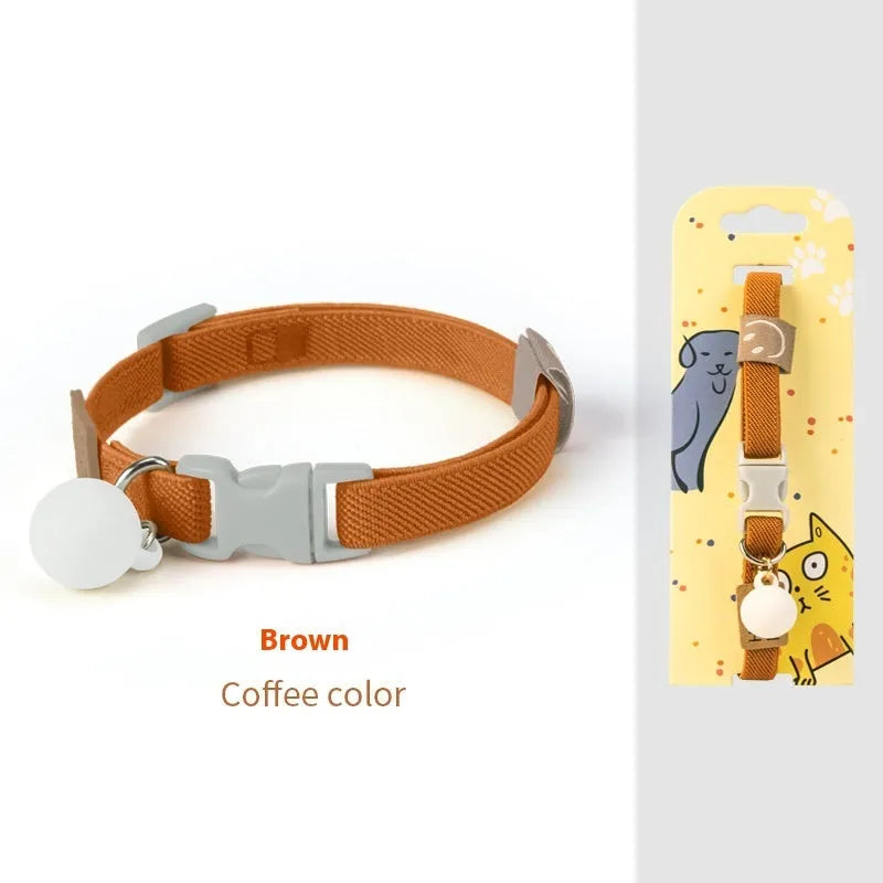 A high elasticity polyester dog collar for small dogs shown in various solid colours on a white background.