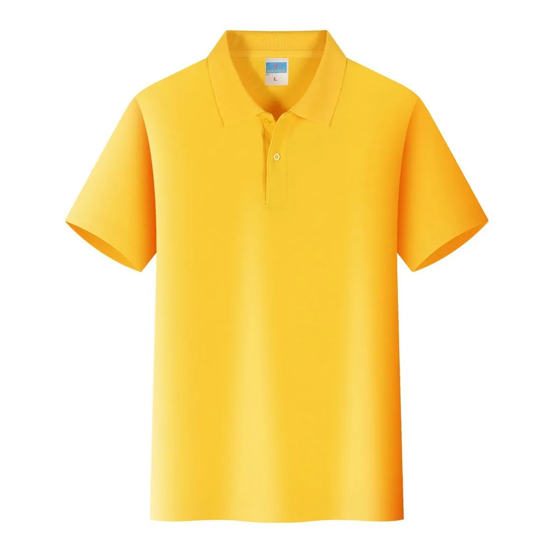 Short-sleeved cotton advertising shirt in a straight fit, shown in multiple colour options.