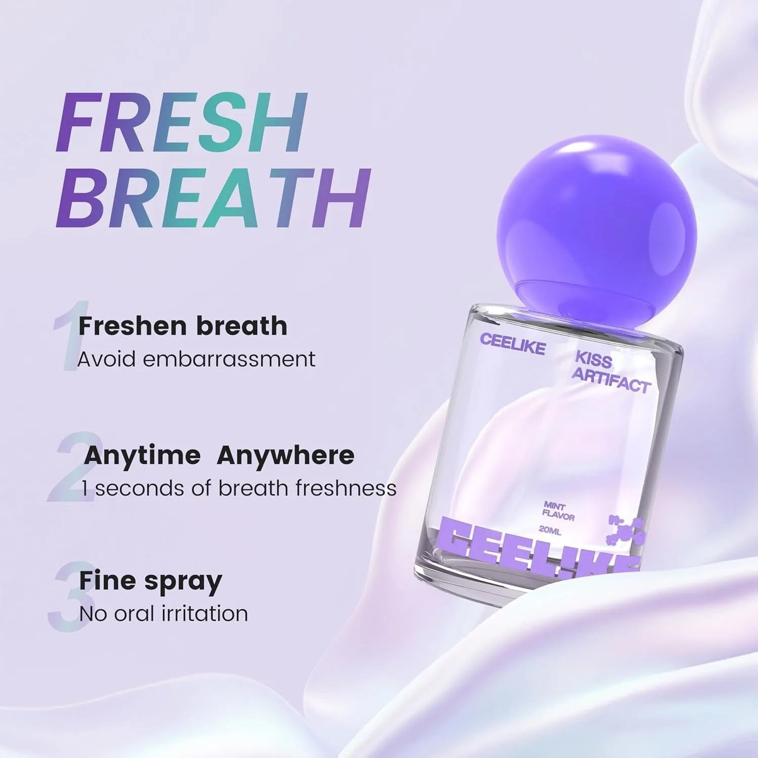 20ml portable probiotic oral spray bottle for hydration and oral care
