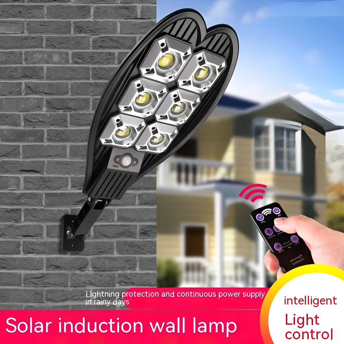 6-eye sword outdoor solar garden lamp with white light and remote control