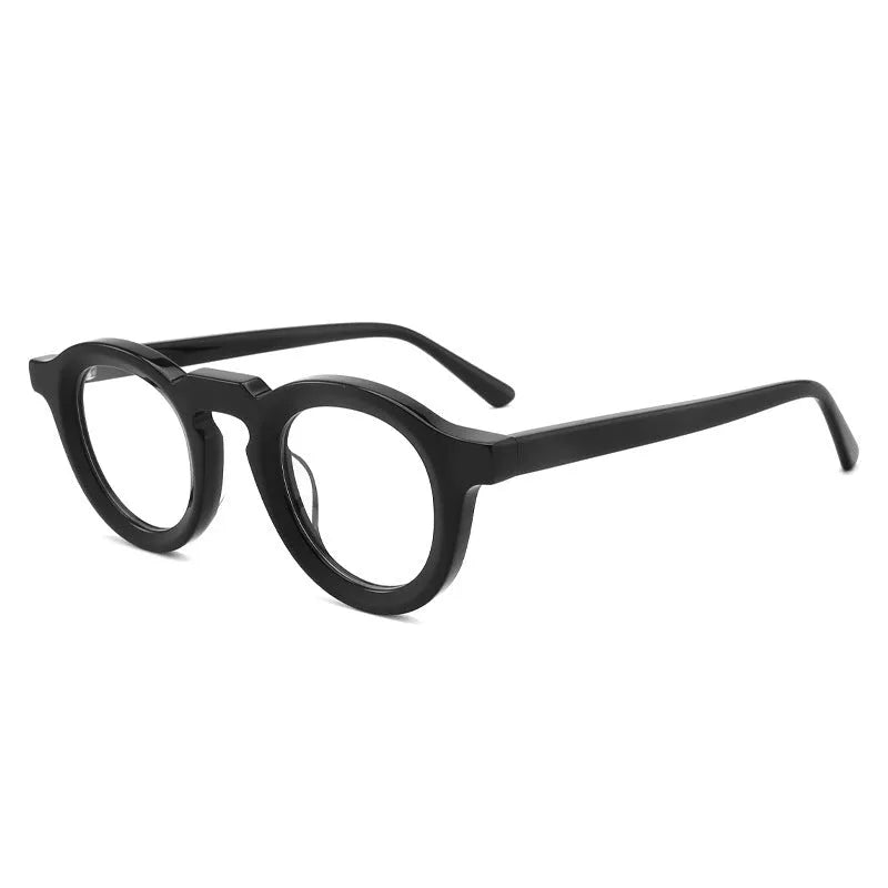 Hip-hop fashion glasses with plate frame, full rim box design, and sebum colour stitching in one of five colour options