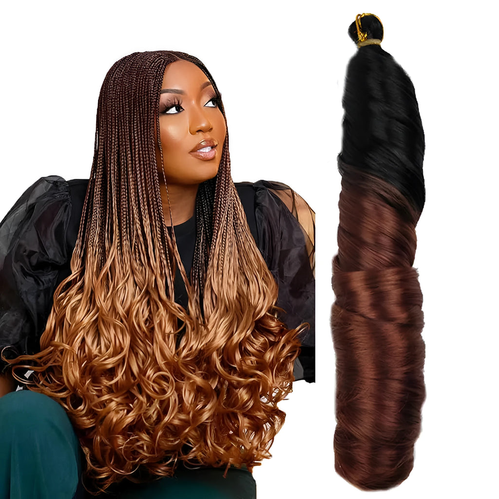 22 inch French loose wave crochet braids hair in colour 27, domestic silk, 150g