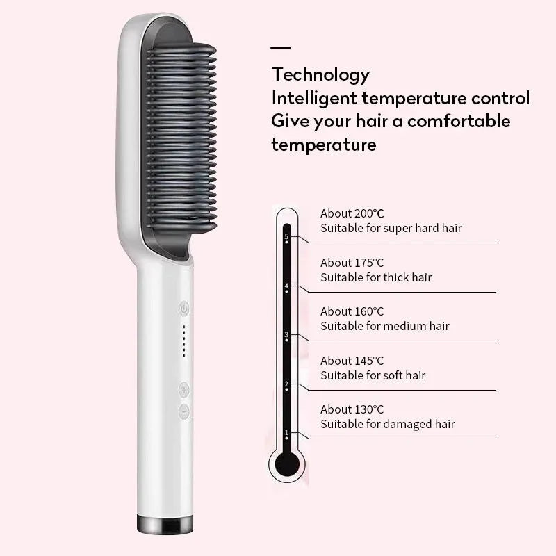 Red dual-purpose hair straightener and curling tong with tourmaline ceramic plates