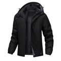 A man's loose-fit plus-size hooded coat in Army Green colour, made from waterproof polyester fabric.
